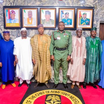 Boko Haram: Gov Zulum Meets Army, Naval, Air Force Chiefs in Abuja
