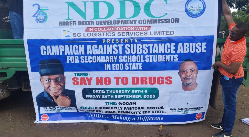 NDDC Takes Anti-Drug Campaign to Benin Streets, Urges Youths to Choose Life